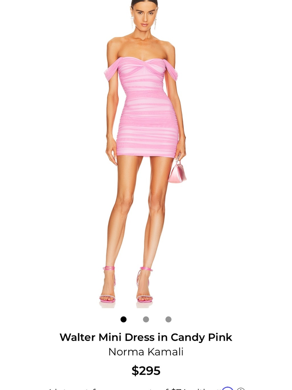 Norma Kamali Pink Off-Shoulder Mini Dress - Picture 4 of 4
